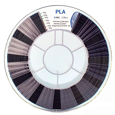 PLA-пластик REC 1,75 мм, черный (750 г)